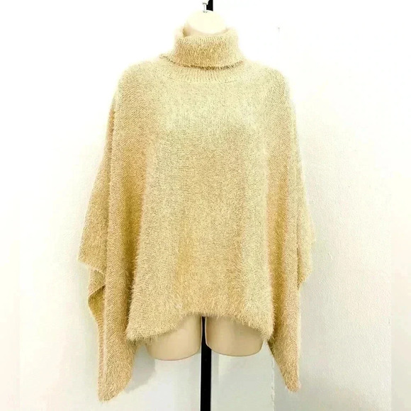 Anthropologie Turtleneck Sweater Poncho Akemi + Kim XS Small Medium Large XL - Picture 3 of 6
